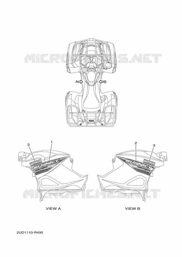 EMBLEME Yamaha QUAD 700 2016 GRIZZLY  YFM700FWADYFM70GPXGGRIZZLY EPS