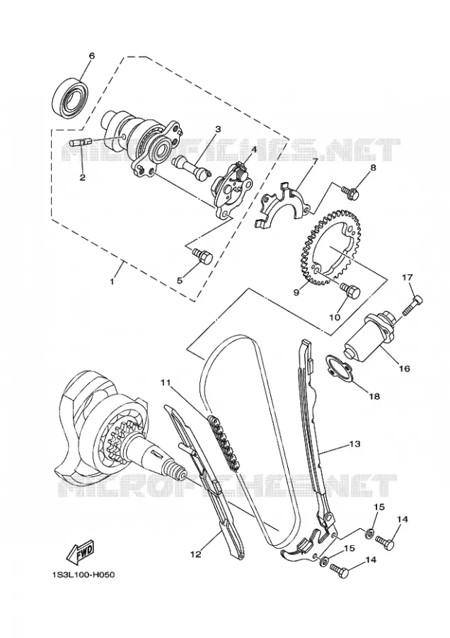 ARBRE A CAMES / CHAINE DE DISTRIBUTION Yamaha QUAD 700 2015 RAPTOR  YFM700RYFM700RF