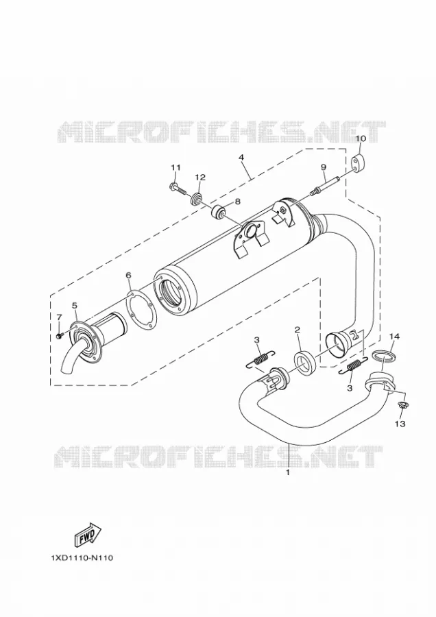 ECHAPPEMENT Yamaha SIDE BY SIDE 700 2015 VIKING  YXM700EYXM700PHF