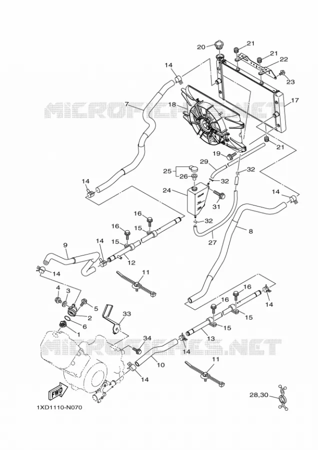 RADIATEUR / DURITES Yamaha SIDE BY SIDE 700 2014 VIKING  YXM700EYXM700PHE