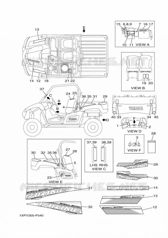 EMBLEME / ETIQUETTE 1 Yamaha SIDE BY SIDE 700 2015 VIKING  YXM700ESYXM700PSF