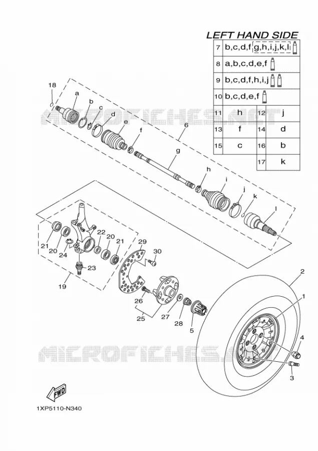 ROUE AVANT Yamaha SIDE BY SIDE 700 2015 VIKING  YXM700ESYXM700PSF