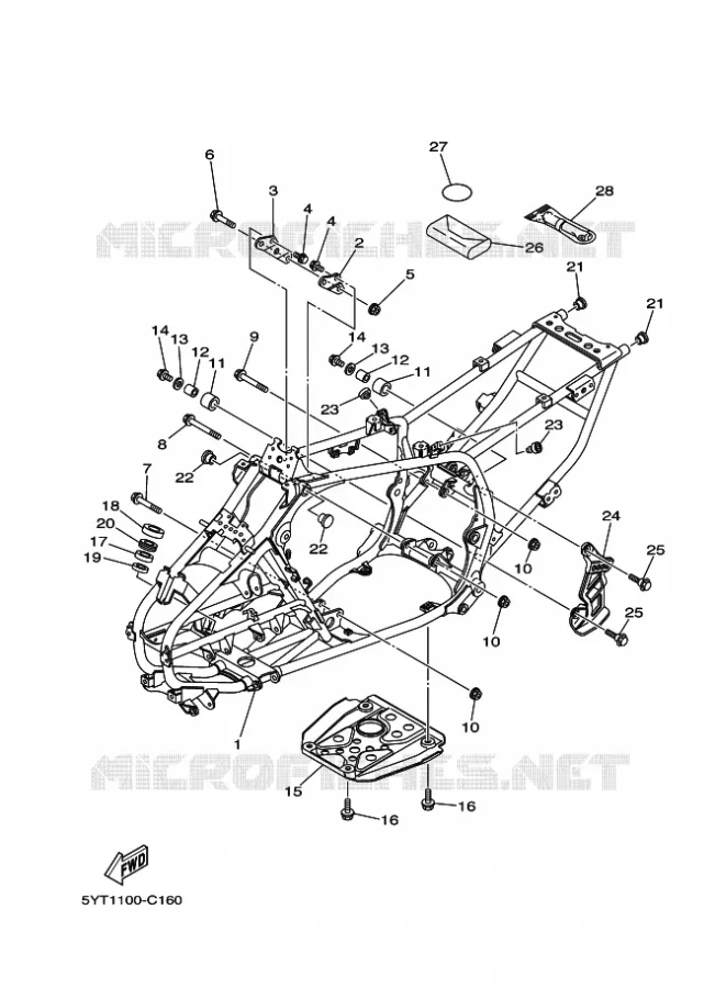 CADRE Yamaha QUAD 350 2007 RAPTOR  YFM350R