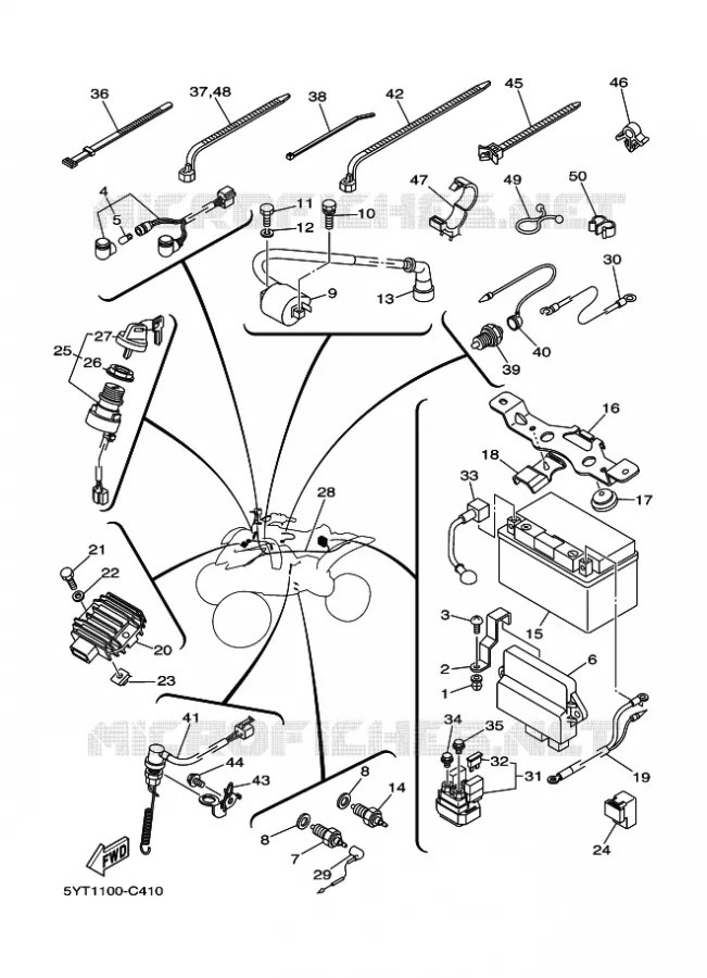 PARTIE ELECTRIQUE 1 Yamaha QUAD 350 2007 RAPTOR  YFM350R