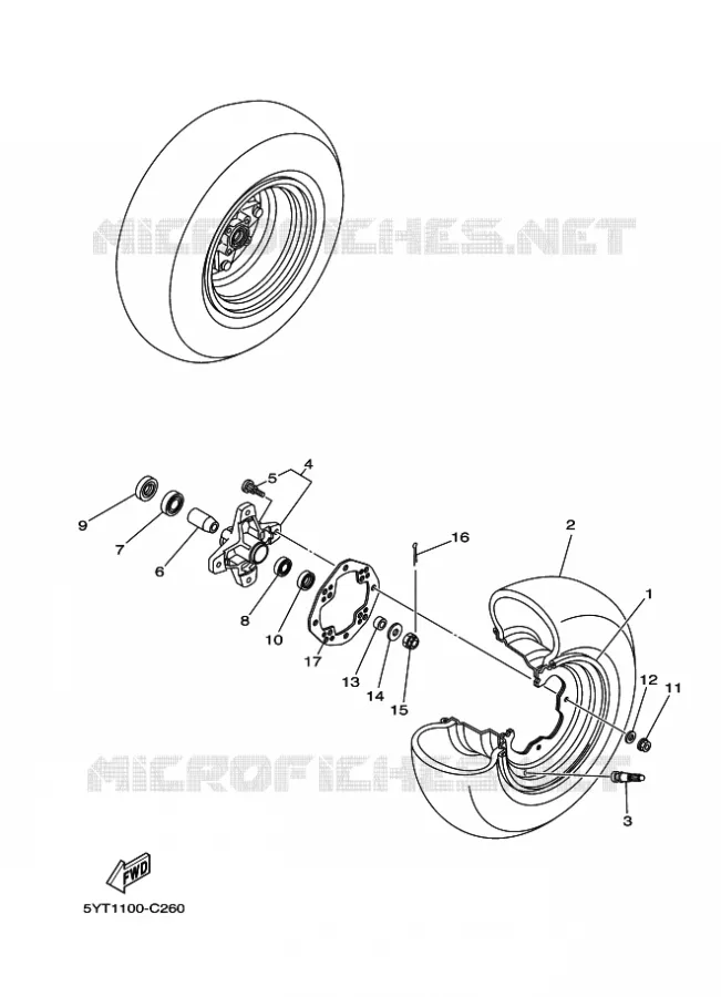 ROUE AVANT Yamaha QUAD 350 2007 RAPTOR  YFM350R