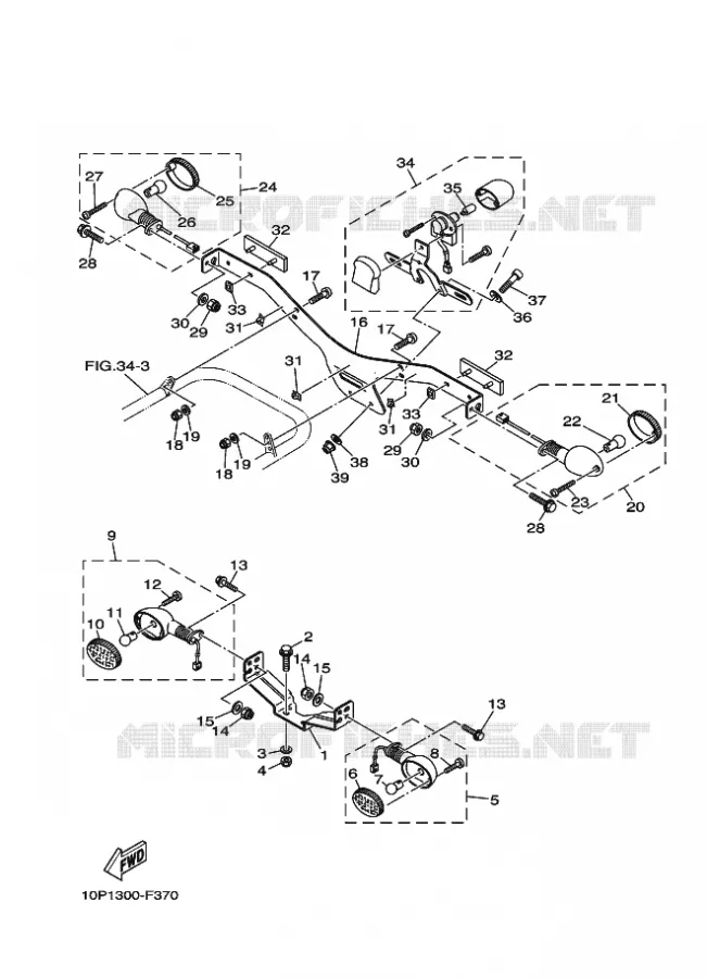 CLIGNOTANT Yamaha QUAD 350 2008 RAPTOR  YFM350R