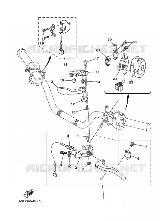 COMMODO / LEVIER Yamaha QUAD 350 2010 RAPTOR  YFM350R
