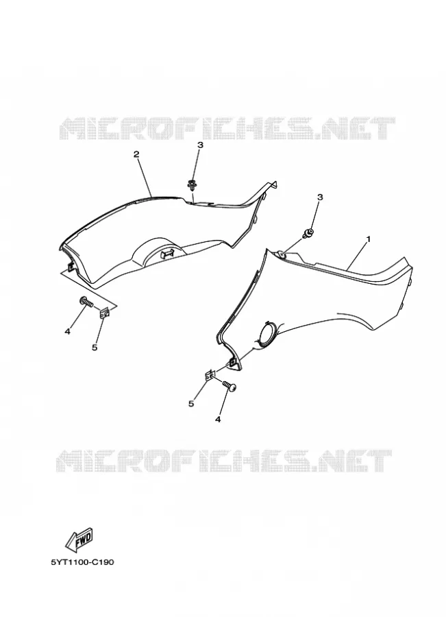 COUVERCLE LATERAL Yamaha QUAD 350 2010 RAPTOR  YFM350R