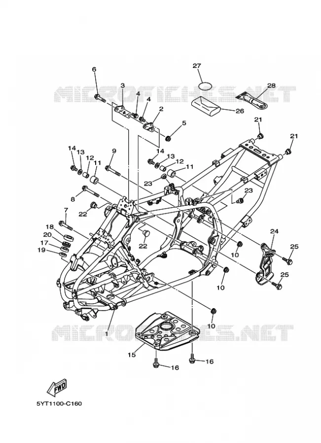 CADRE Yamaha QUAD 350 2011 RAPTOR  YFM350R