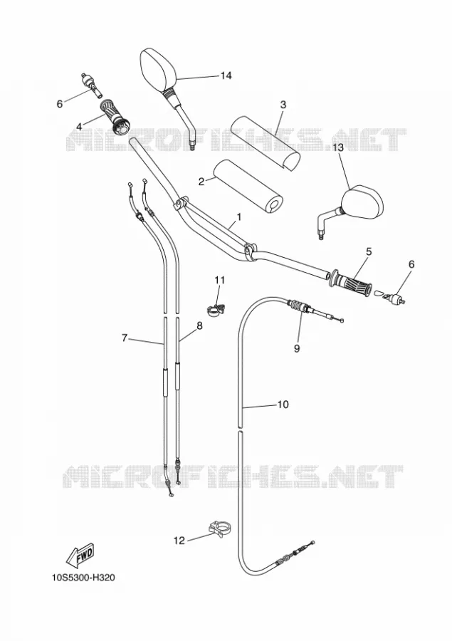 GUIDON ET CABLES Yamaha MOTO 660 2014 XTX  XT660X
