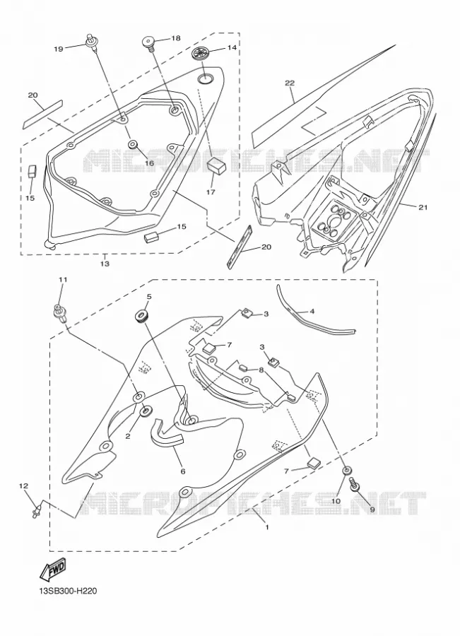 COUVERCLE LATERAL Yamaha MOTO 600 2009 R6  YZF-R6