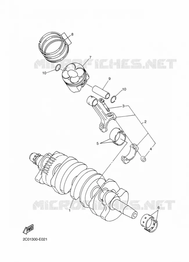 VILEBREQUIN / PISTON Yamaha MOTO 600 2010 R6  YZF-R6