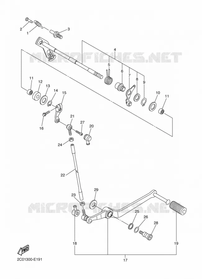 AXE DE SELECTEUR / PEDALE Yamaha MOTO 600 2010 R6  YZF-R6