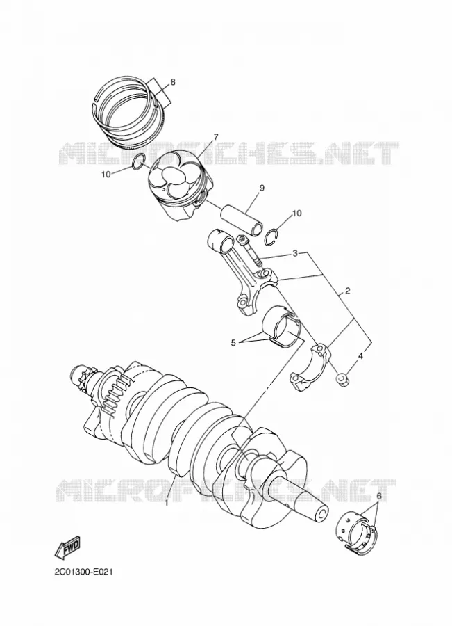 VILEBREQUIN / PISTON Yamaha MOTO 600 2011 R6  YZF-R6