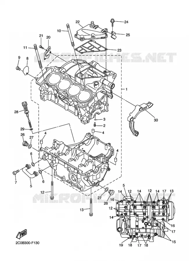 CARTER MOTEUR Yamaha MOTO 600 2011 R6  YZF-R6