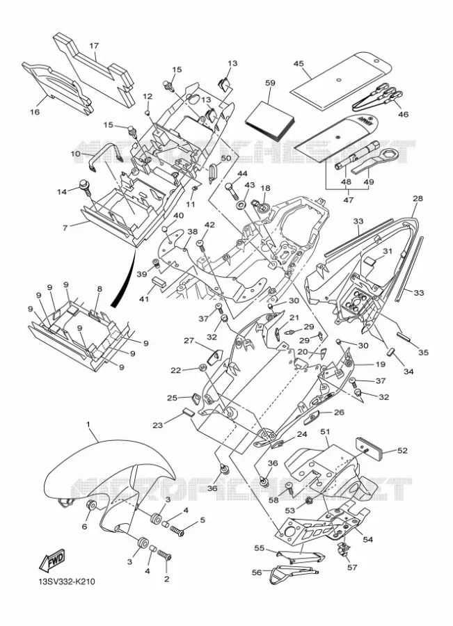 GARDE BOUE Yamaha MOTO 600 2011 R6  YZF-R6