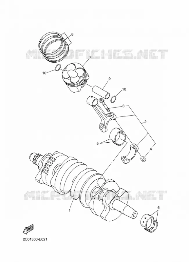 VILEBREQUIN / PISTON Yamaha MOTO 600 2011 R6  YZF-R6