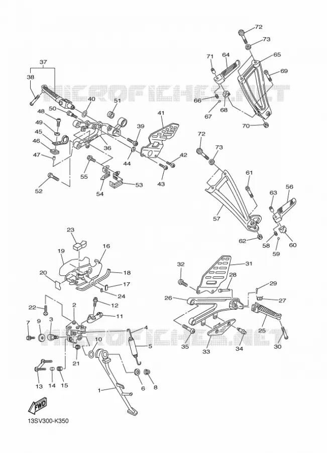 SUPPORT / REPOSE PIEDS Yamaha MOTO 600 2011 R6  YZF-R6