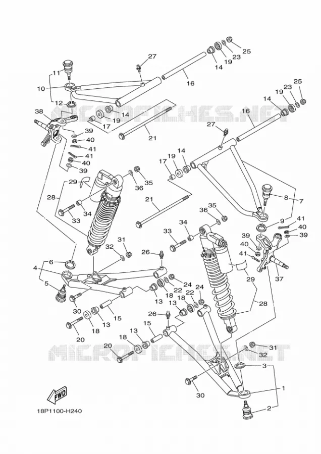 SUSPENSION / ROUE AVANT Yamaha QUAD 450 2012 YFZ R  YFZ450R
