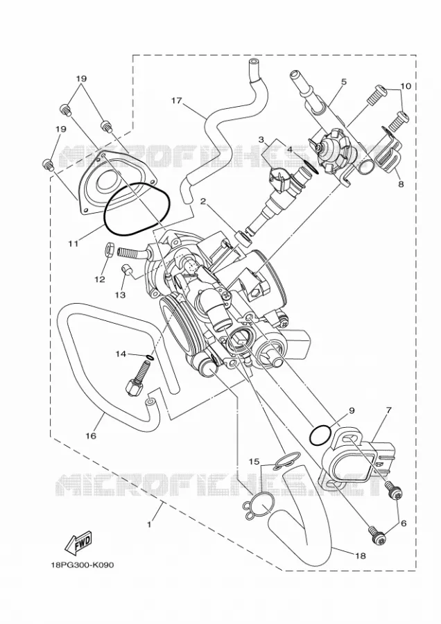 BOITIER PAPILLON INJECTION Yamaha QUAD 450 2012 YFZ R  YFZ450R