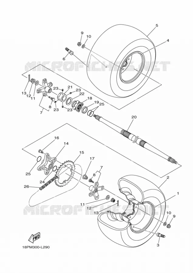ROUE ARRIERE Yamaha QUAD 450 2012 YFZ R  YFZ450R