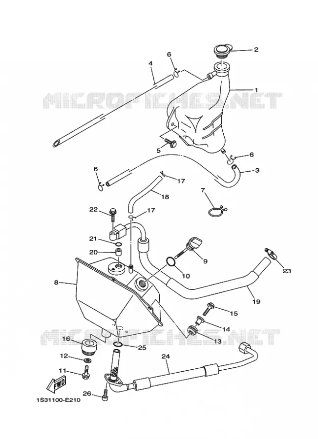 RESERVOIR D'HUILE Yamaha QUAD 700 2010 RAPTOR  YFM700R