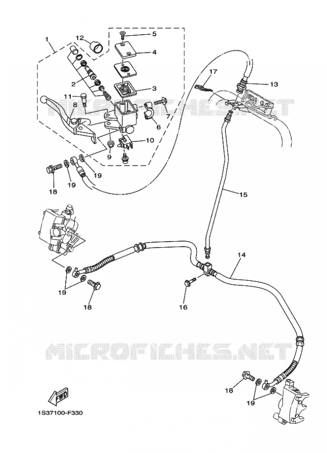 MAITRE CYLINDRE DE FREIN AVANT Yamaha QUAD 700 2010 RAPTOR  YFM700R