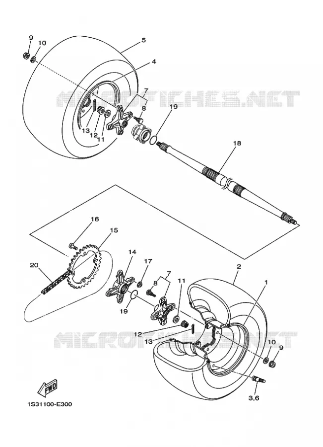 ROUE ARRIERE Yamaha QUAD 700 2011 RAPTOR  YFM700R