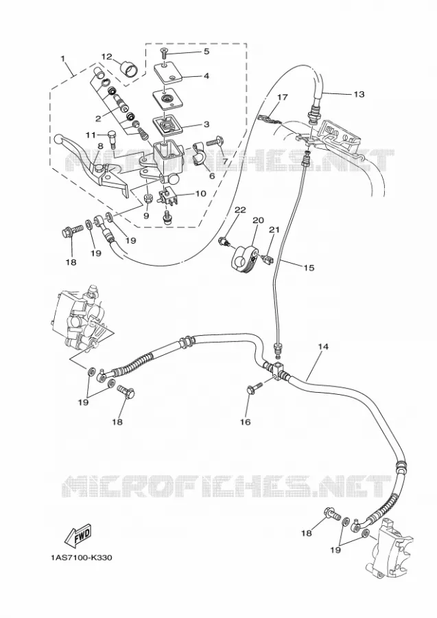 MAITRE CYLINDRE DE FREIN AVANT Yamaha QUAD 700 2011 RAPTOR  YFM700R