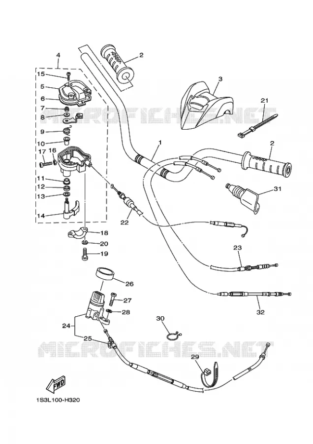 GUIDON ET CABLES Yamaha QUAD 700 2011 RAPTOR  YFM700R