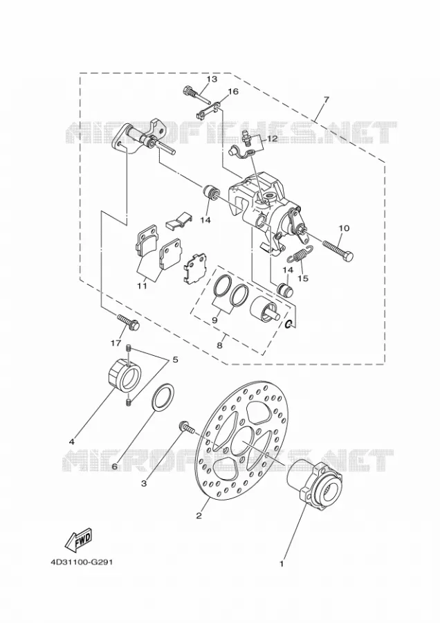 ETRIER DE FREIN ARRIERE Yamaha QUAD 250 2010 RAPTOR  YFM250R