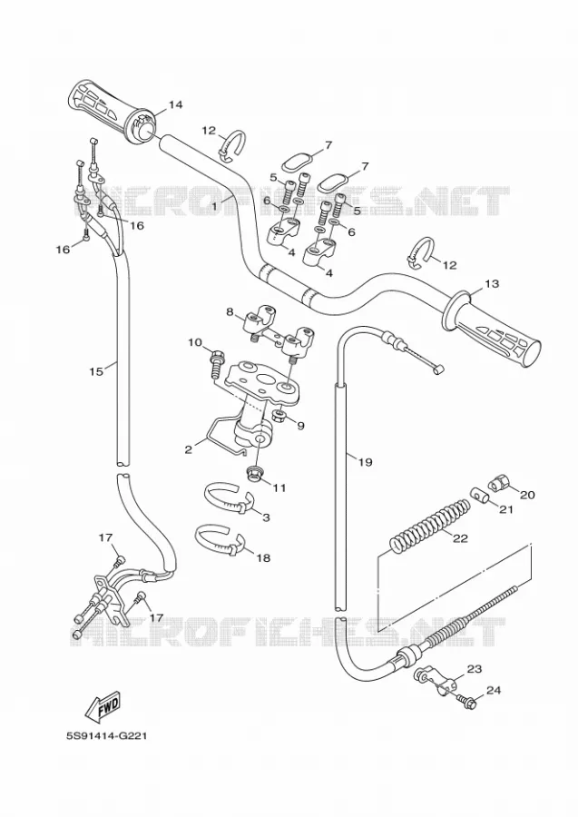 GUIDON ET CABLES Yamaha SCOOTER 125 2010 XOVER  YW125