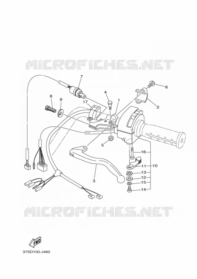 COMMODO / LEVIER Yamaha QUAD 450 2012 GRIZZLY  YFM450FWA
