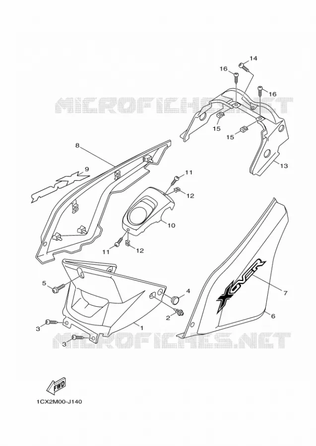 COUVERCLE LATERAL Yamaha SCOOTER 125 2011 XOVER  YW125