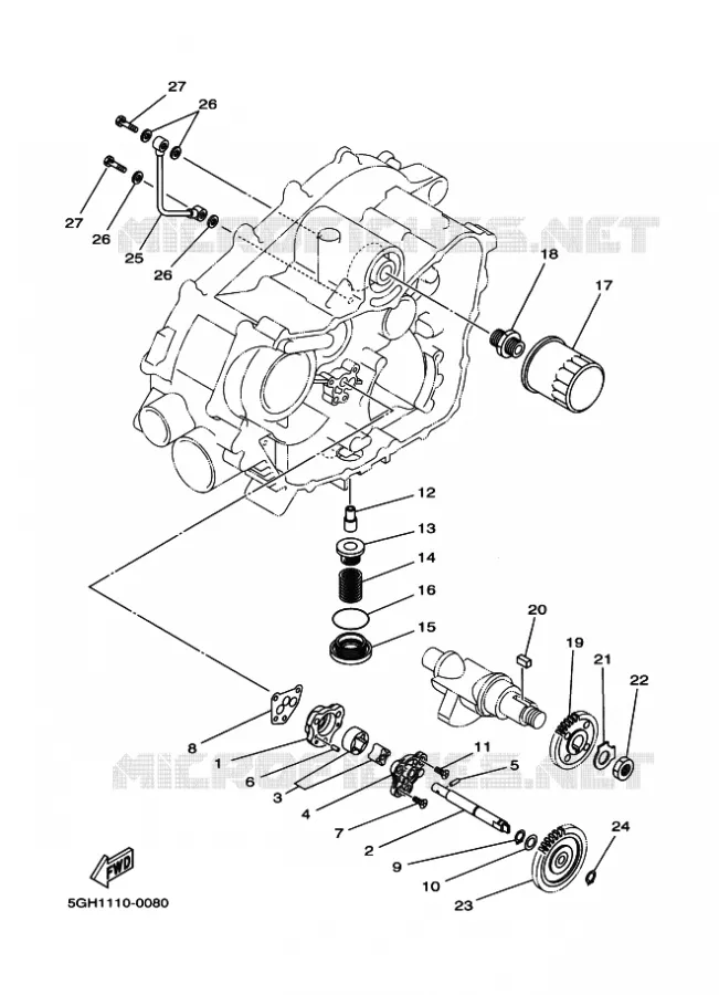 POMPE A HUILE Yamaha QUAD 450 2007 KODIAK  YFM450FWAN