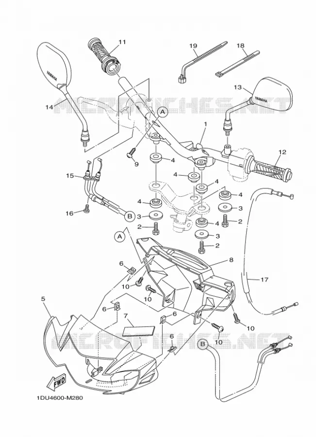 GUIDON ET CABLES Yamaha SCOOTER 110 2014 CRYPTON  T110C