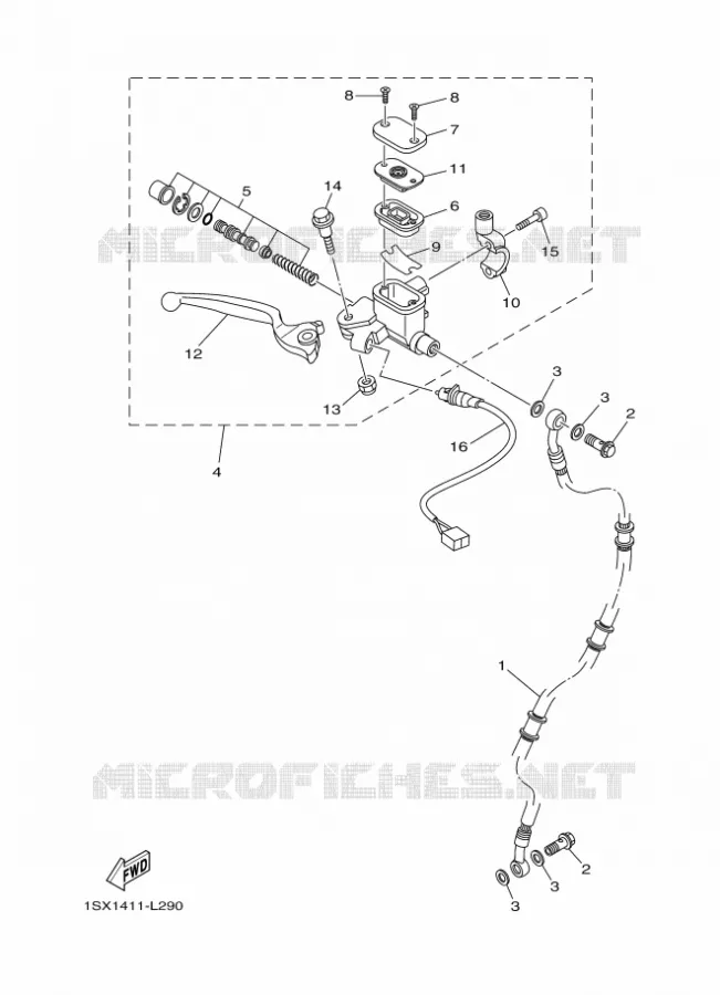 MAITRE CYLINDRE DE FREIN AVANT Yamaha SCOOTER 110 2014 CRYPTON  T110C