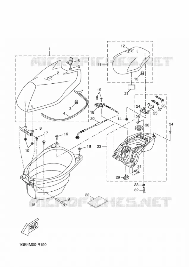 SELLE / PORTE BAGAGES Yamaha SCOOTER 50 2016 NITRO  NS50F