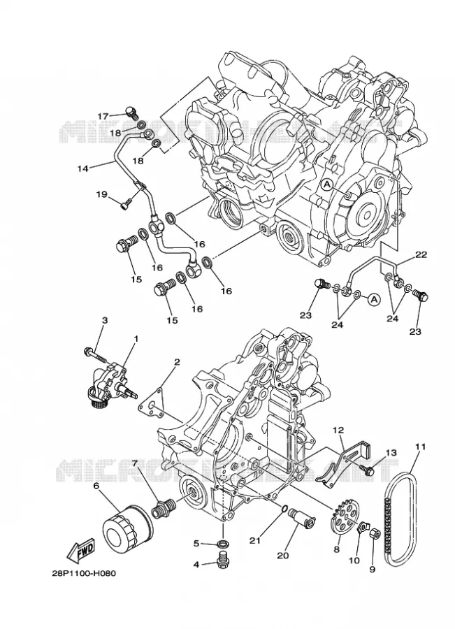 POMPE A HUILE Yamaha QUAD 700 2012 GRIZZLY  YFM700FWADYFM7FGPB