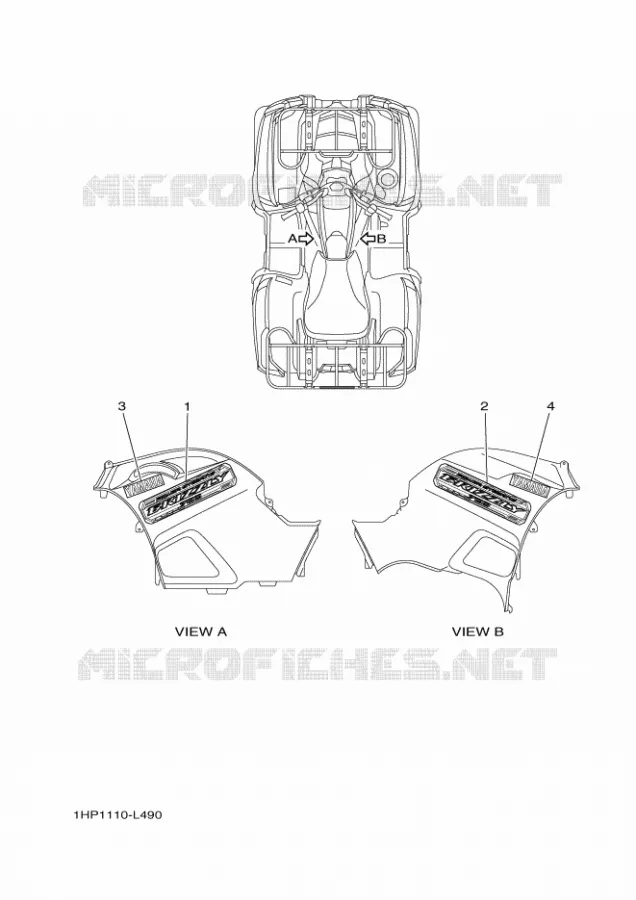 EMBLEME Yamaha QUAD 700 2013 GRIZZLY  YFM700FWADYFM7FGPAD
