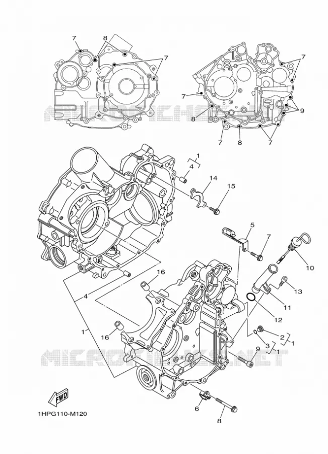 CARTER MOTEUR Yamaha QUAD 700 2013 GRIZZLY  YFM700FWADYFM7FGPSED