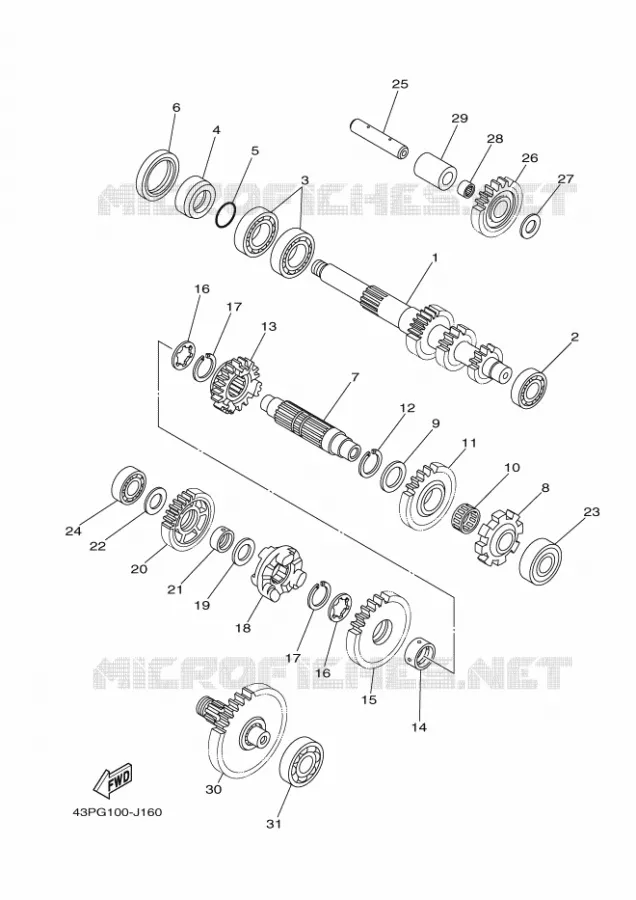 TRANSMISSION Yamaha QUAD 700 2013 GRIZZLY  YFM700FWADYFM7FGPLED