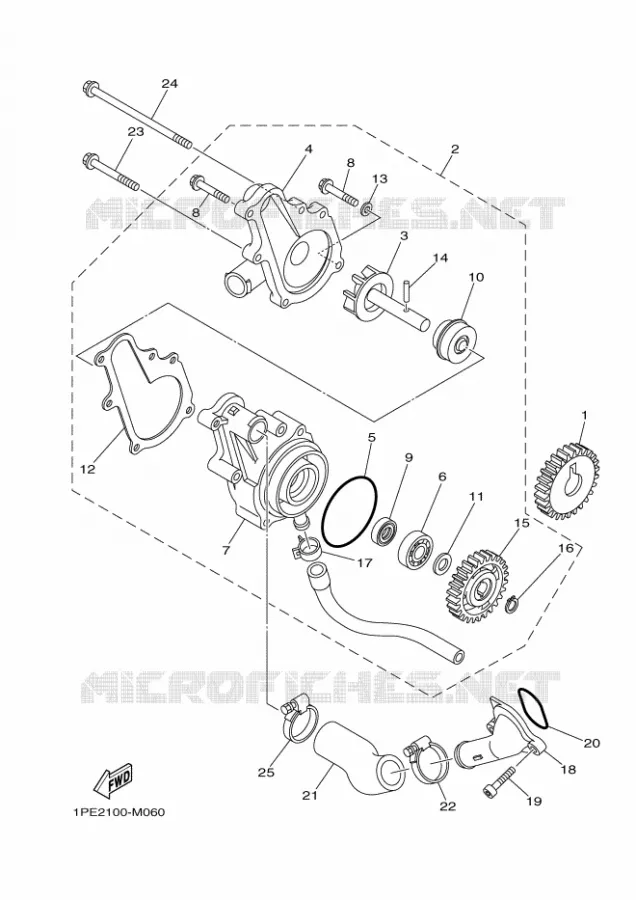 POMPE A EAU / DURITES Yamaha QUAD 700 2013 RAPTOR  YFM700RYFM7RD