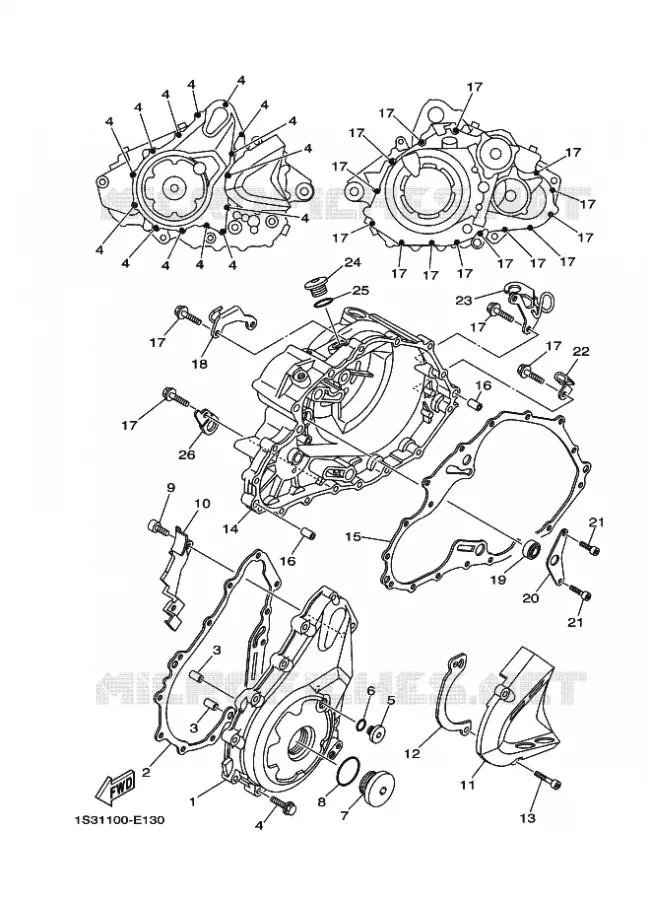 CARTER - MOTEUR 1 Yamaha QUAD 700 2014 RAPTOR  YFM700RYFM700RE