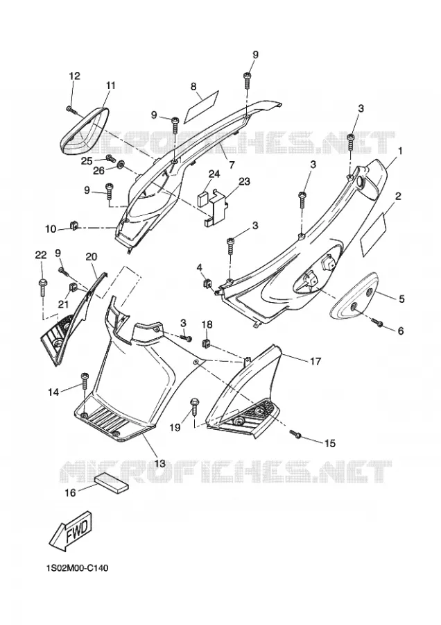 COUVERCLE LATERAL Yamaha SCOOTER 50 2004 STUNT NAKED  EW50N