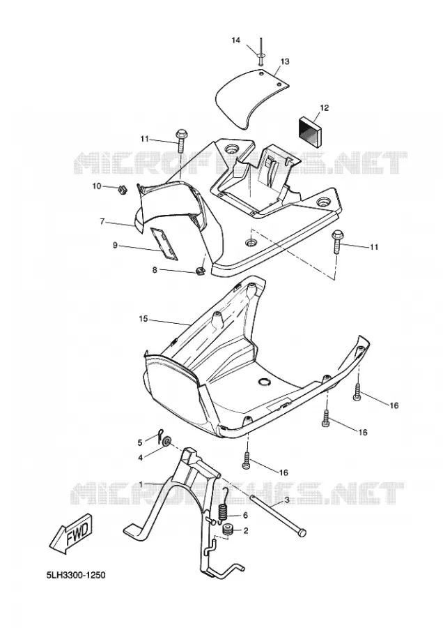SUPPORT / REPOSE PIEDS Yamaha SCOOTER 50 2005 STUNT  EW50