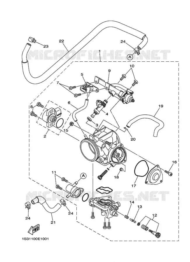 BOITIER PAPILLON INJECTION Yamaha QUAD 700 2006 RAPTOR  YFM700RYFM700RV