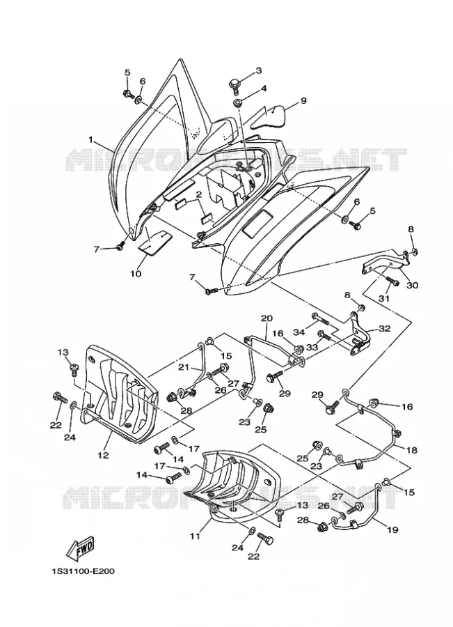 GARDE BOUE ARRIERE Yamaha QUAD 700 2006 RAPTOR  YFM700RYFM700RV