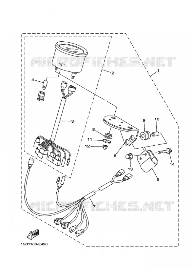 PIÈCES OPTIONNELLES - COMPTEUR Yamaha QUAD 700 2006 RAPTOR  YFM700RYFM700RV