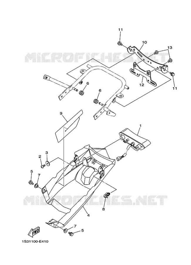 FEU ARRIERE 2 Yamaha QUAD 700 2006 RAPTOR  YFM700RYFM700RV